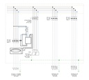 ARMARIO CONEXIÓN 400V AC 3P+N, ENTRADA PARA 2 INVERSORES HASTA 100A, SALIDA 200A CON DIFERENCIAL + PROTECTOR SOBRETENSIONES 