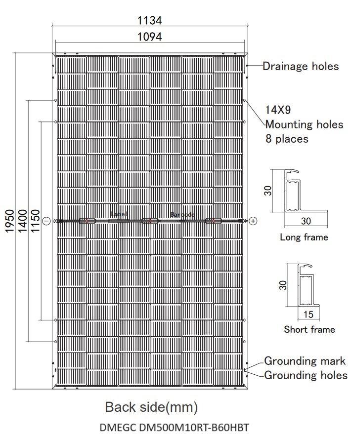 DM500M10RT-B60HBT Panel Fotovoltaico N-type Bifacial 