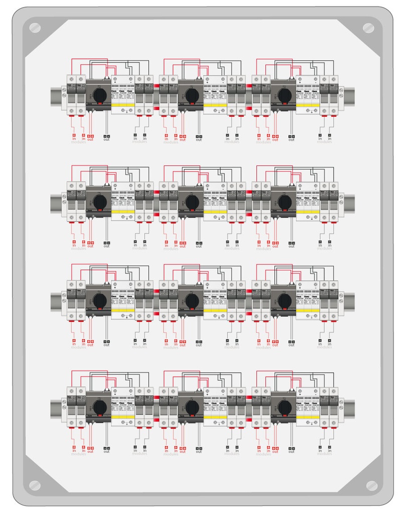 ARMARIO CONEXIÓN 1000V PV - 11 MPPT 2 STRING FUS 15A - SECCIONADOR 25A + PROTECTOR SOBRETENSIONES CLASE II