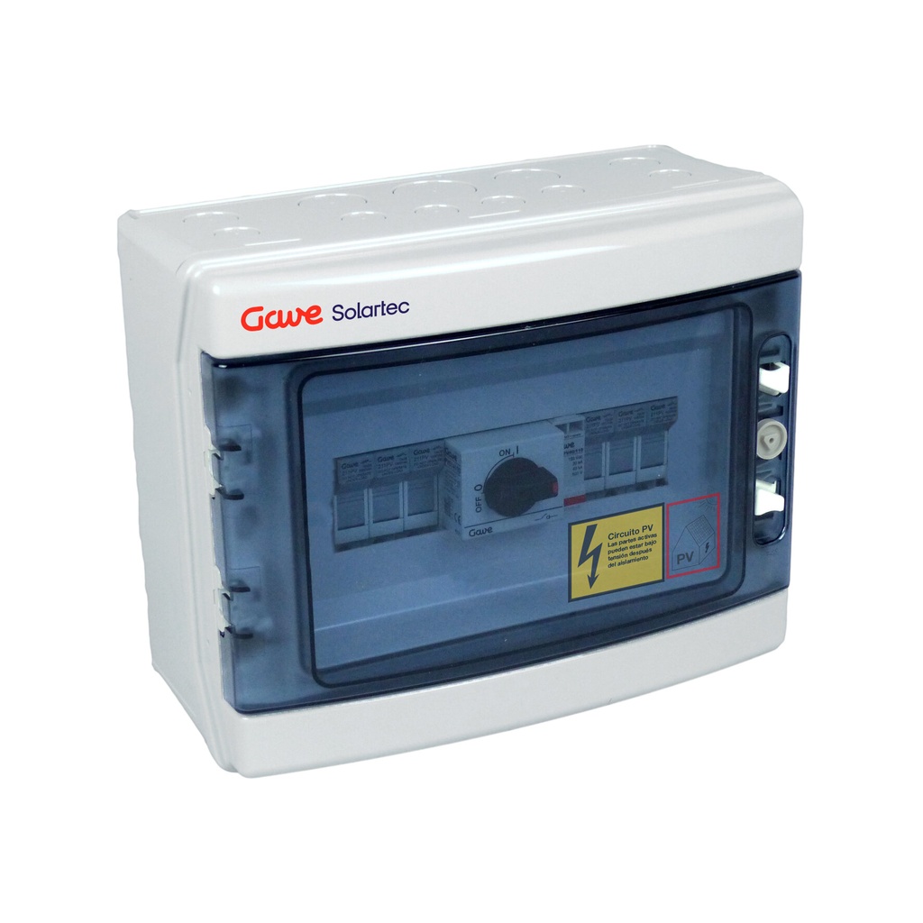 CAJA MODULAR CONEXIÓN PV - 3STR.FUS 15A + PROTECTOR SOBRETENSION UN 75V