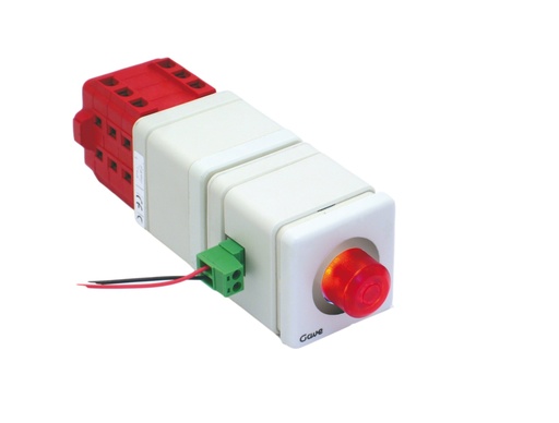 [AEL222010] CONMUTADOR EMPUJE PULSADOR ROJO LUM 2NA+2NC