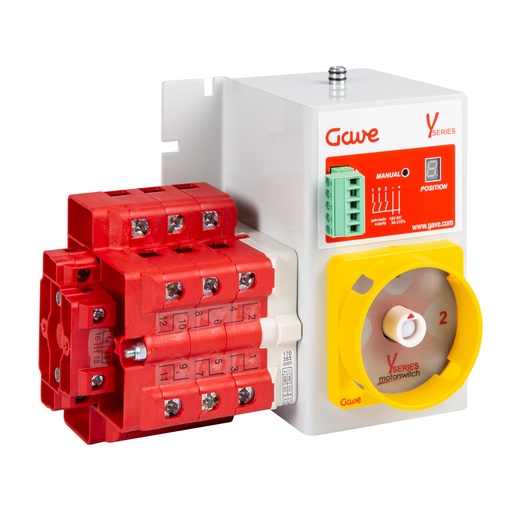 [YL5626101] CONMUTADOR GAVE  MOTORIZADO ENTRADA SUPERIOR 1-0-2 3P 63A. 12V DC