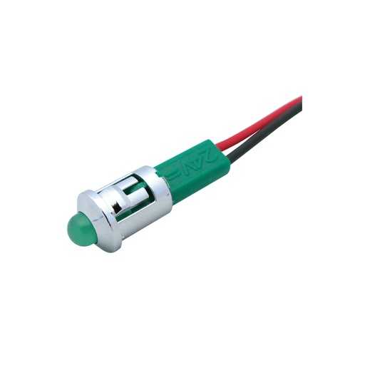 [260C24R] PILOTO CROMADO D.8MM 24V ALTA LUMINOSIDAD ROJO GAVE
