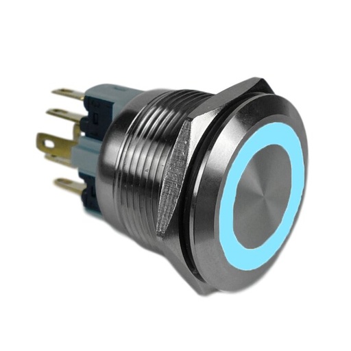 [PAL11Z] PULSADOR ANTIVANDÁLICO LUMINOSO AZUL GAVE 24V - CONTACTO MOMENTÁNEO 1NO+1NC
