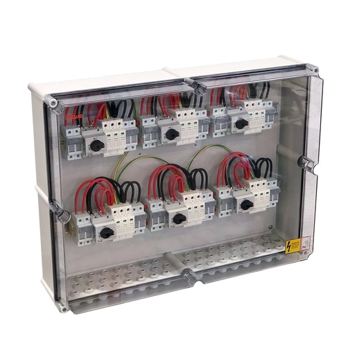 [SLP21025P15S/6] CAJA CONEXIÓN PV - 2 STRINGS x MPPT 1000V 25A FUS15A 6MPPT SALIDAS INDIVIDUALES